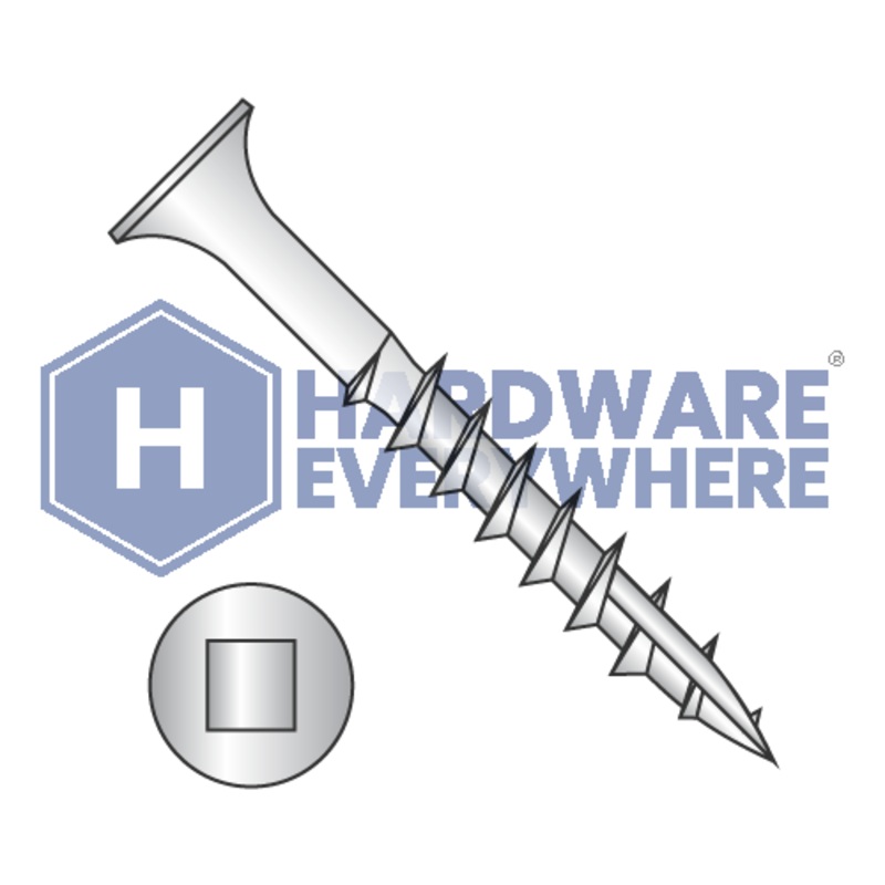 10 X 3 1/2 Deck Screws / Square / Flat Head / 18-8 Stainless / Plain / Type 17