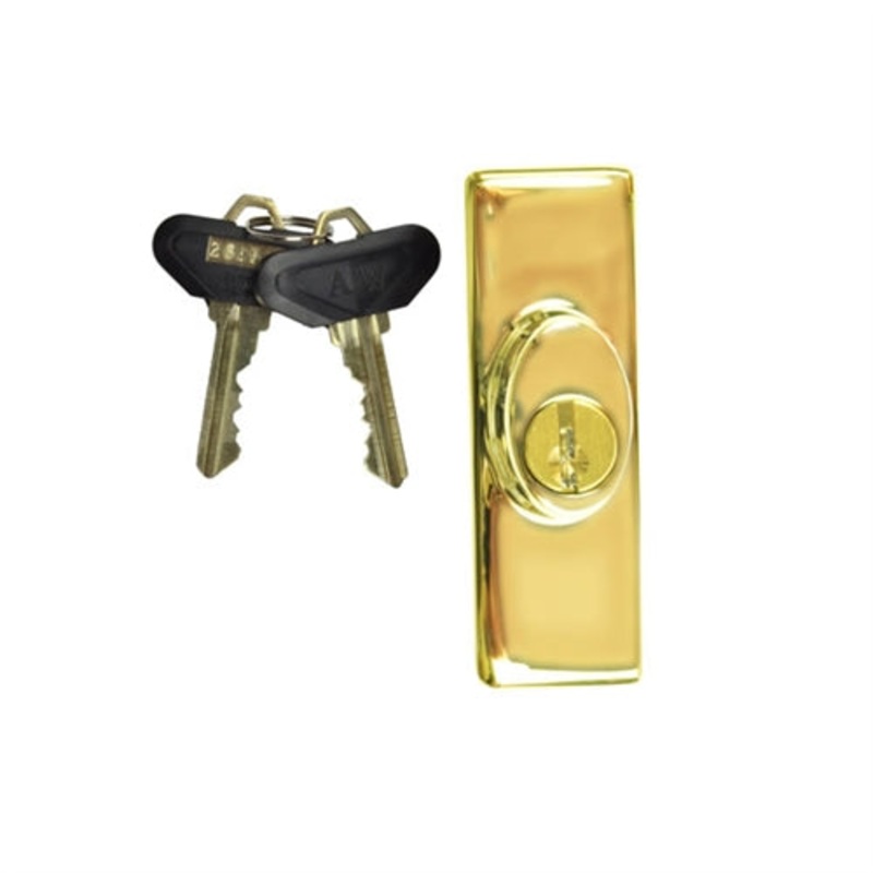 Andersen Anvers Style - Exterior Keyed Lock with Keys (Left Hand) in Bright Brass