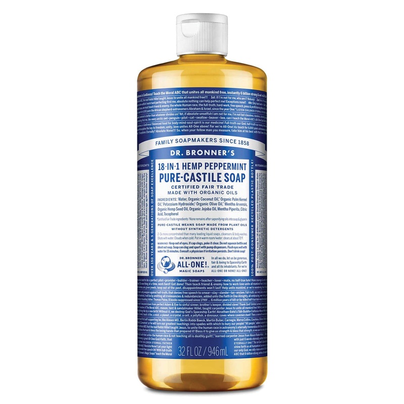 Dr. Bronner's Pure-Castile Series CSPE16 Liquid Soap, 16 oz, Liquid, Peppermint, Concentrated