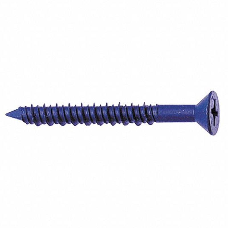 1/4 x 3-1/4 Aerosmith Blue-Coated Concrete Screws / Phillips Flat / Steel / 1000 Hour Coating