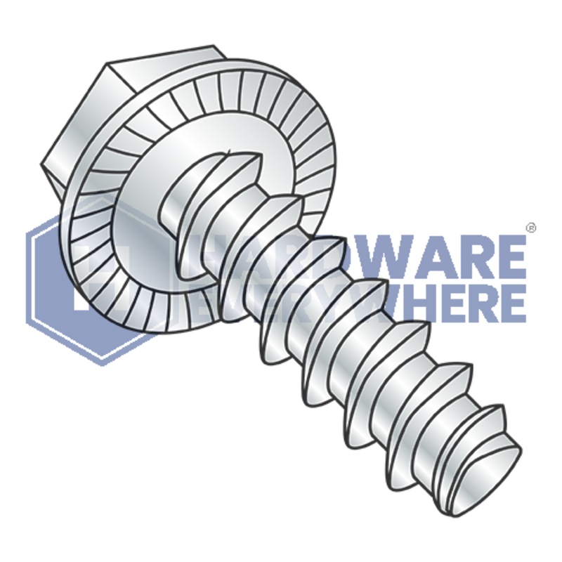 10-14 X 5/8 Thread Forming Screws / Unslotted / Hex Washer Head / Steel / Zinc / Plastite (Blunt Tip) Alternate 48-2 FUL163378750566