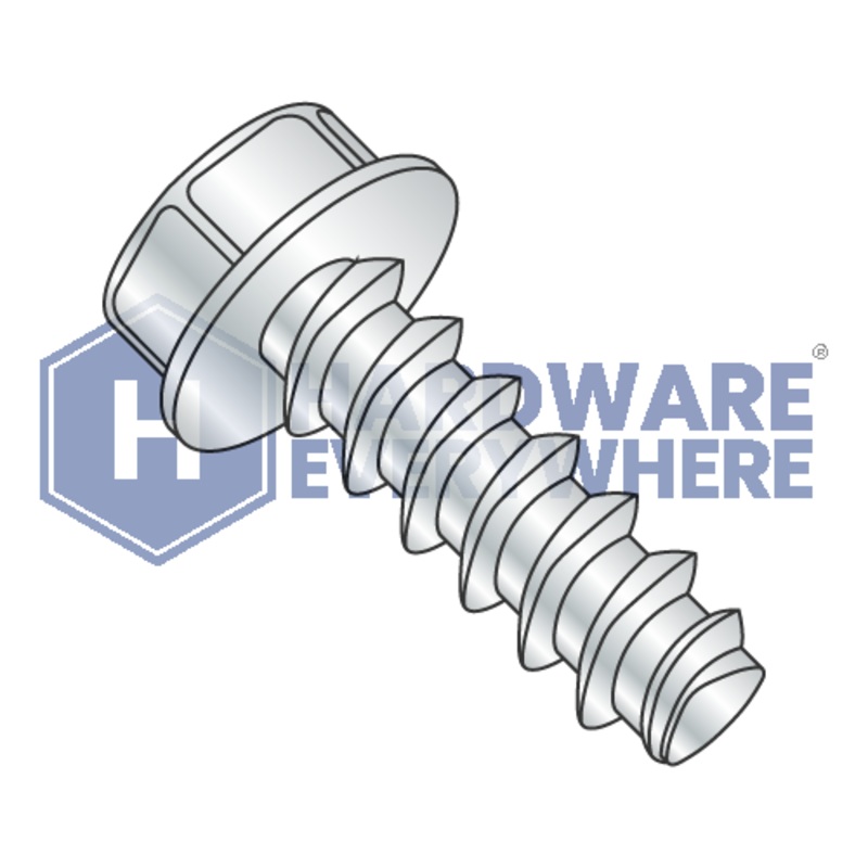 5/16-9 X 1 1/2 Thread Forming Screws / Unslotted / Hex Washer Head / Steel / Zinc / Plastite (Blunt Tip) Alternate 48-2