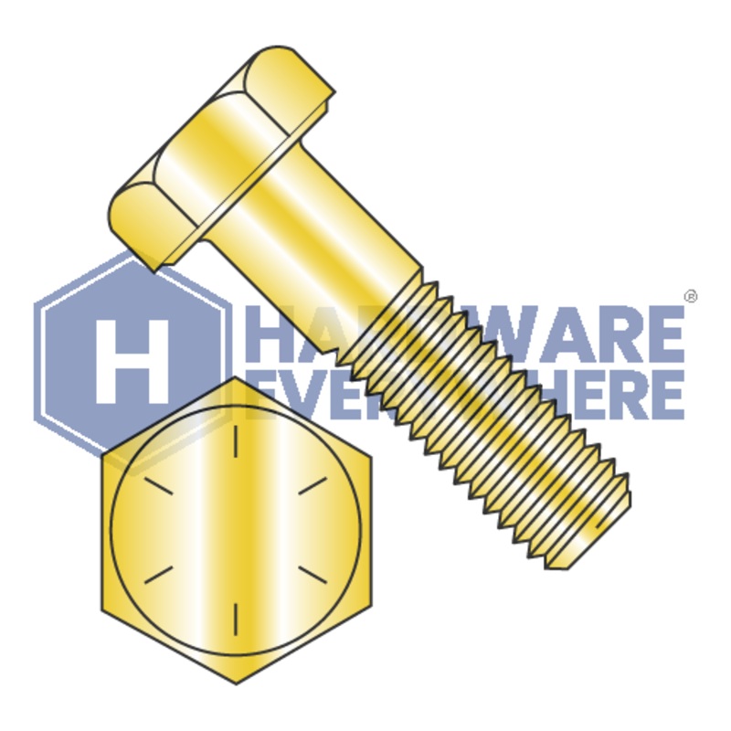 5/8-11 x 11 HEX CAP SCREWS / Grade 8 / Zinc/Yellow
