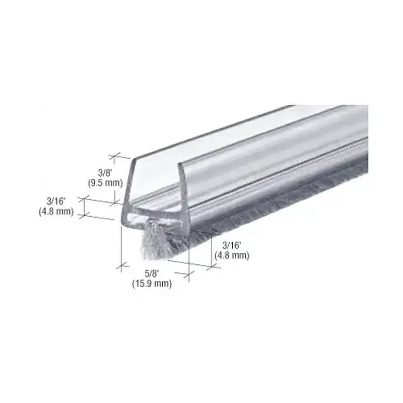 Brixwell CW12-CCP4 Clear Polycarbonate Wipe with Pile Weatherstrip  4 inch Sample