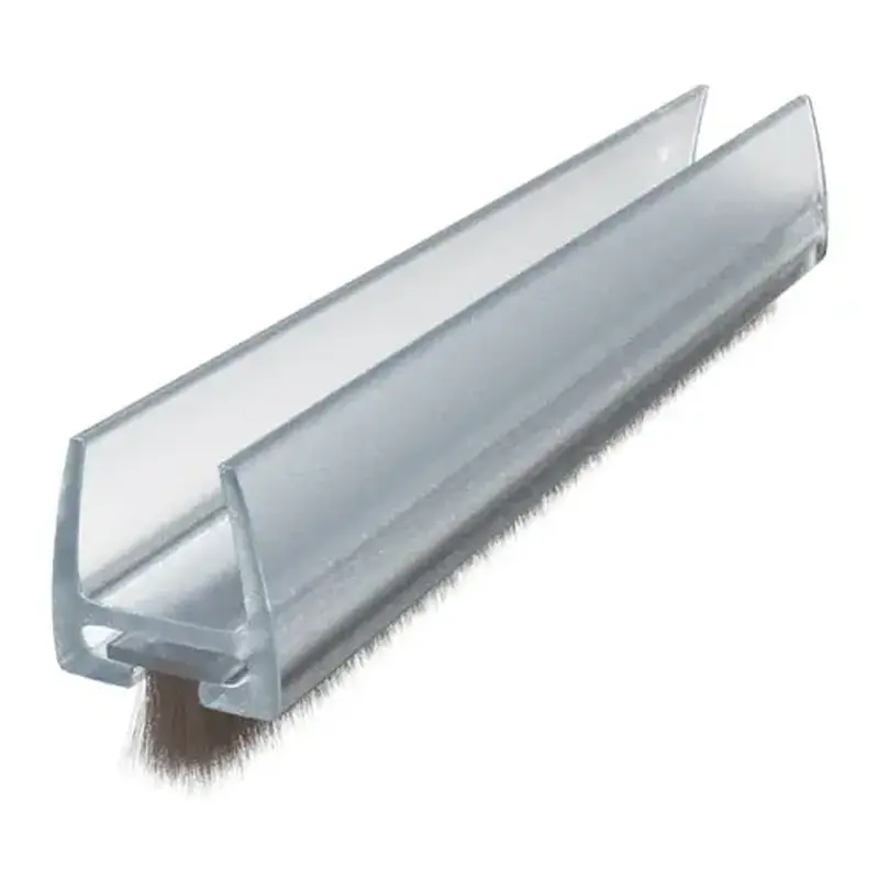 Brixwell PCWP12-CCP60 Clear Polycarbonate Wipe With Pile Weatherstrip For 1/2" Glass -  60" Length