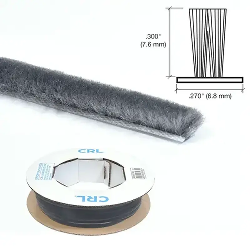 CRL A11430C-CCP4 High Density Window Pile .300 Pile Height; .270 Backing Width -  4 inch Sample Gray
