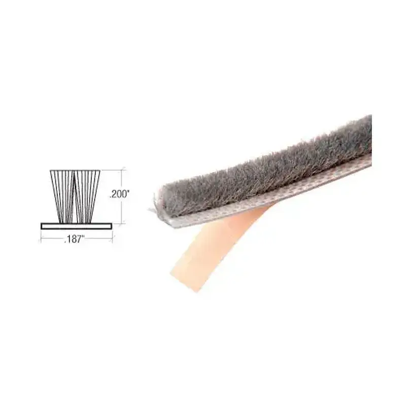 CRL A1875B Gray .187" Backing Width Adhesive Backed Windo-Pile - 1100' Roll