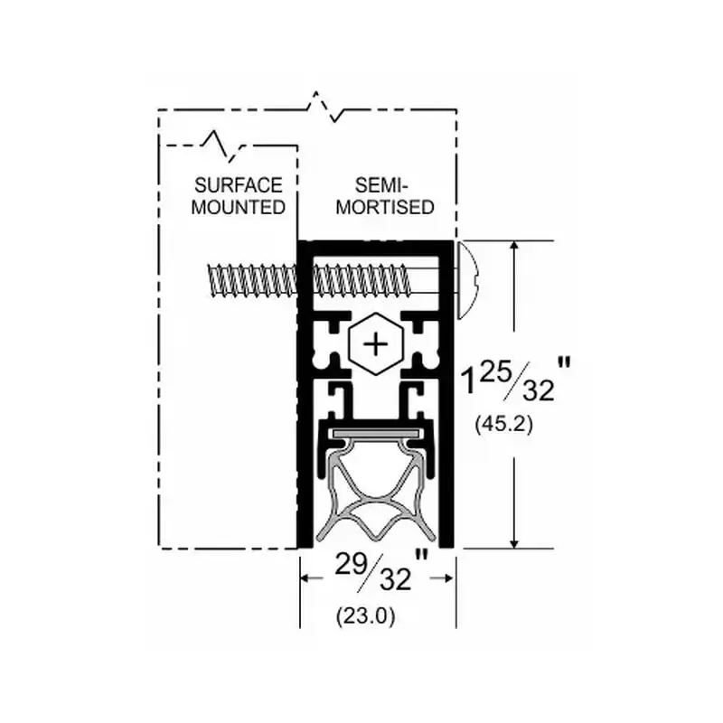 Pemko 4301CPKL 36 36" Surface Mounted Automatic Door Bottom with PemkoPrene Clear Aluminum Finish Clear Anodized Aluminum 4301CPKL36