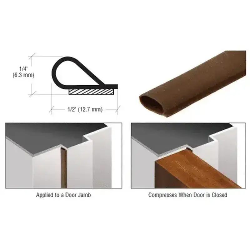 CRL SW250BR17 Brown Self-Adhesive Weatherstrip - 17 ft Roll