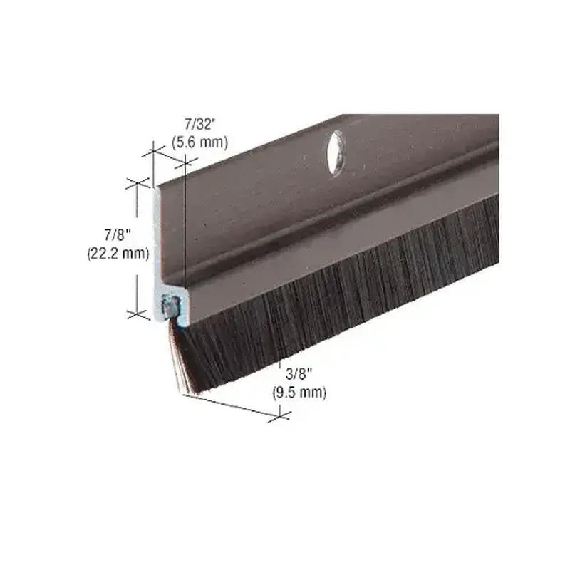 CRL WS257DV96 96" Extruded Dark Bronze Anodized and Nylon Brush Door 11/32" Bristle Weatherstrip