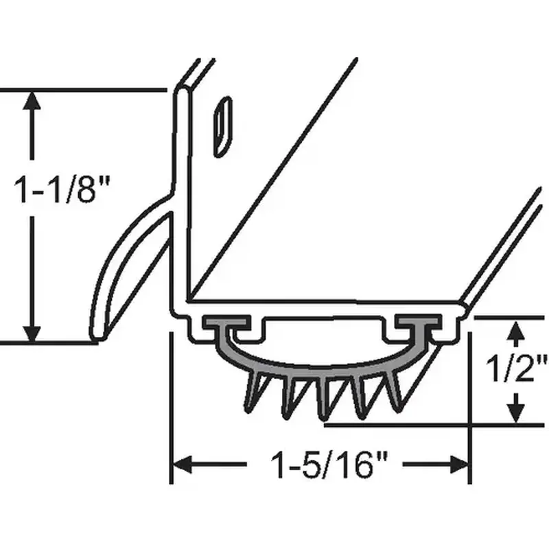Brixwell 900-14246 36in L Door Shoe With Drip Cap mill Finish With Screws