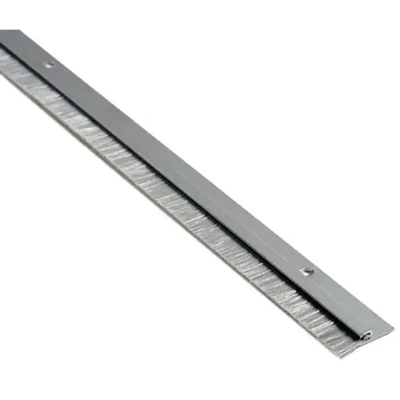 National Guard Products B606A84 84" Nylon Brush Seal with 1/2" Sweep Clear Anodized Aluminum Finish