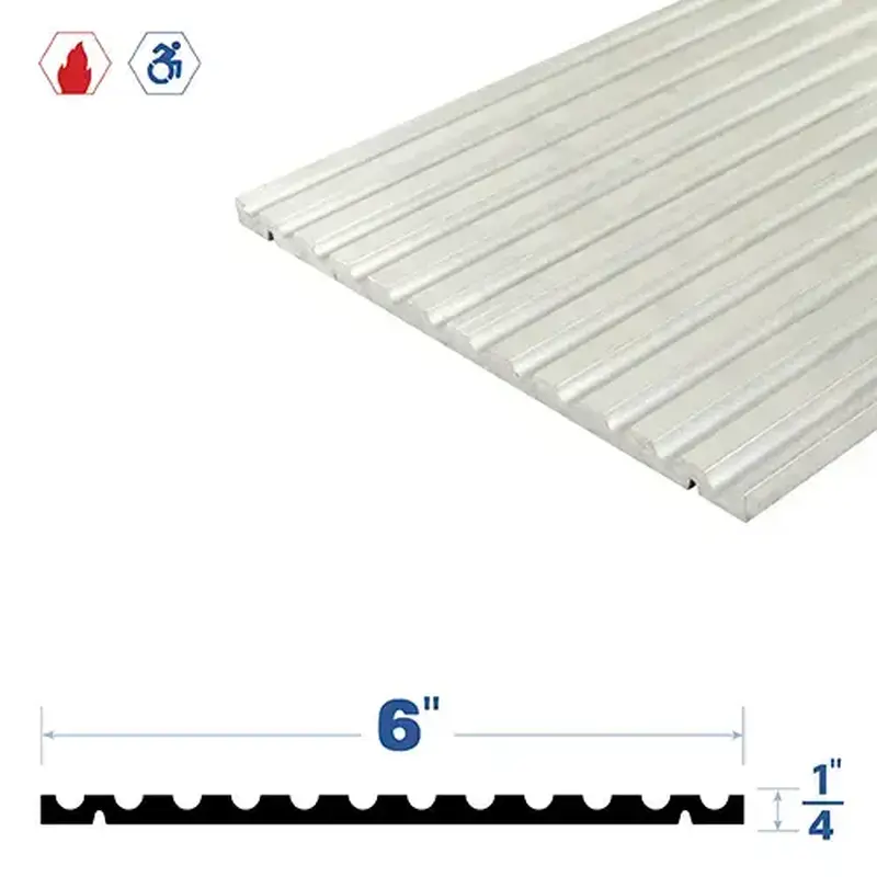 Brixwell 3676MA-RUB-48 48" Adjustable Threshold (6" by 1/4") Mill Aluminum4