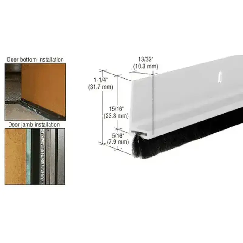 Brixwell FS77A-CCP23 Satin Anodized Finned Door Sweep -  23" Stock Length