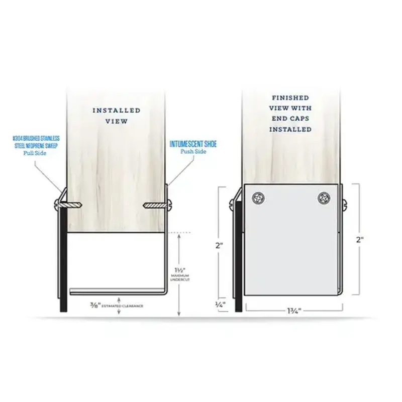National Guard Products 9590-36 Gap Solution for Fire Door and Frame Brushed Steel