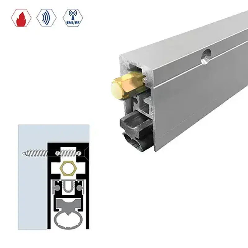Brixwell 7663GD-PV-48 48" Semi-Mortised Automatic Door Bottom (29/32" by 1-15/16") Gold Anodized aluminum