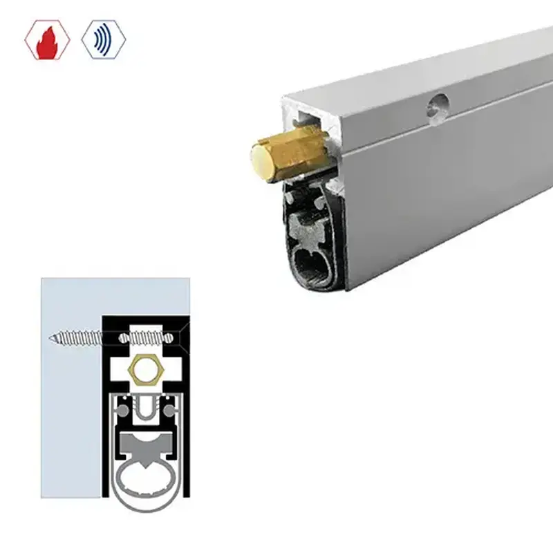 Brixwell 7863BK-PULL-60 60" Semi-Mortised Automatic Door Bottom (29/32" by 1-15/16") Black Anodized Aluminum