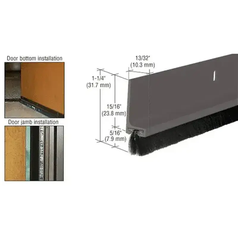 Brixwell FS77BRZ-CCP23 Medium Bronze Painted Finned Door Sweep -  23" Stock Length