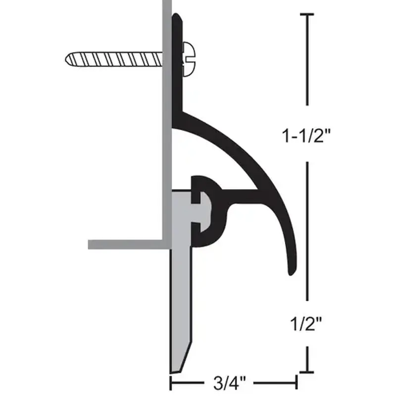 National Guard Products 101V36 36" Vinyl Door Sweep with Drip Cap Mill Finish Aluminum Finish