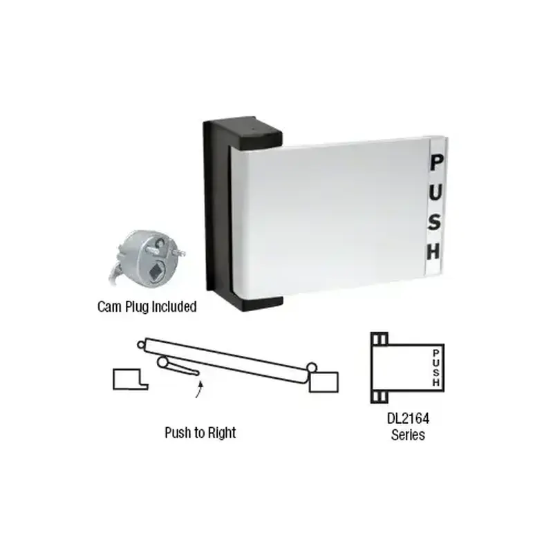 CRL DL2164A Aluminum Universal Push-Pull Paddle Handle - Push to Right