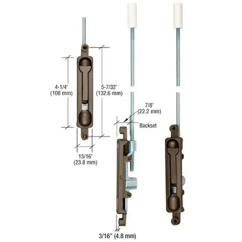 CRL DL2210DU316 Dark Bronze 3/16" Offset Flush Bolt