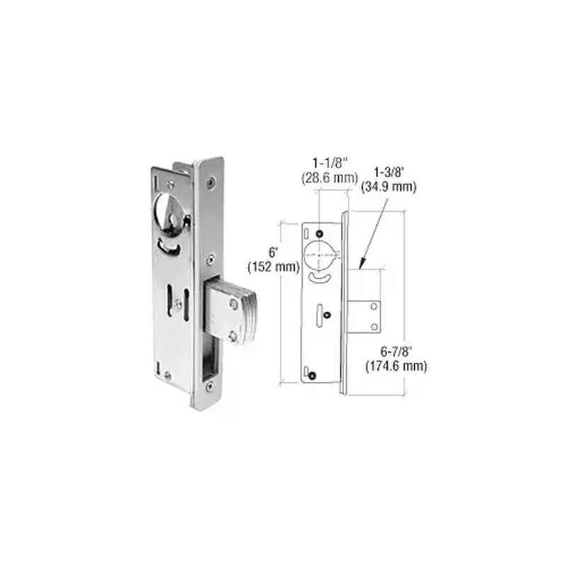 CRL DL2110B 1-1/8" Backset Narrow Stile Long - Throw Deadlock Aluminum
