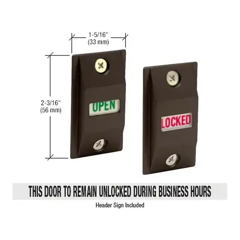 CRL DL2177DU Lock Indicator Bronze Slide Down - LOCKED