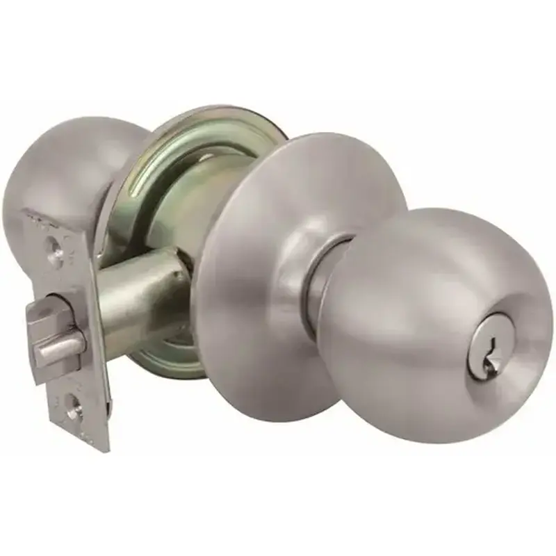 US Lock USX2010D1B32D 2010 GR2 Storeroom Ball Knob US32D SC1 2-3/8 in. Backset Brushed Stainless