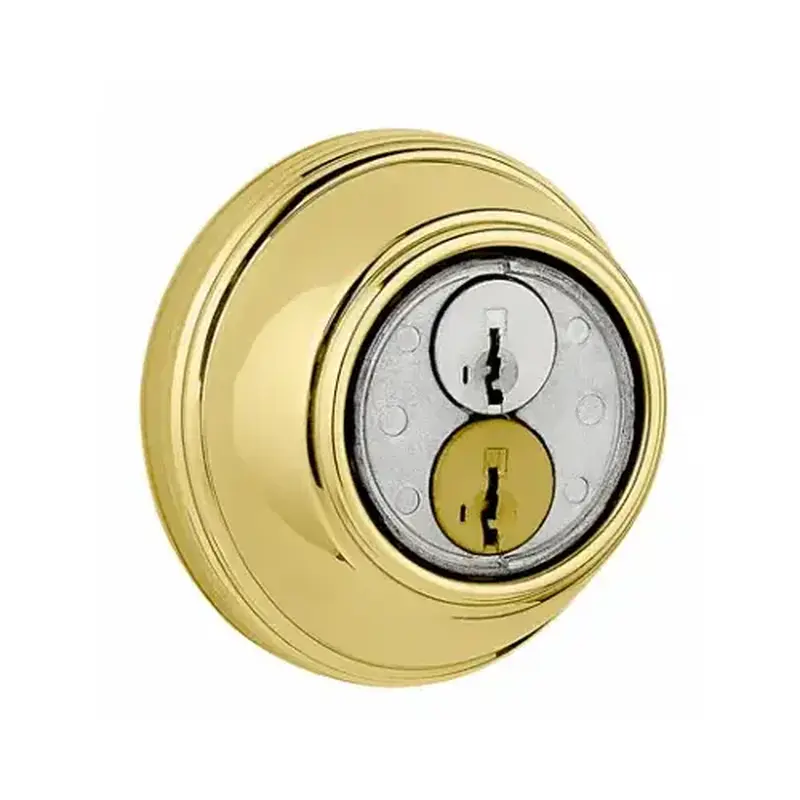 Kwikset 816 3 SMT RCAL RCS KC IN BOX Deadbolt, Alike Key, Steel, Polished Brass, 2-3/8 to 2-3/4 in Backset, SmartKey Keyway