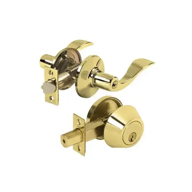 CRL CLL2BR Polished Brass Steel Niagara Security Door Combination Lock Set