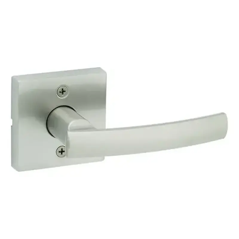Kwikset 788SYLSQT-15 Sydney Lever with Square Rose Half Dummy Door Lock Satin Nickel Finish