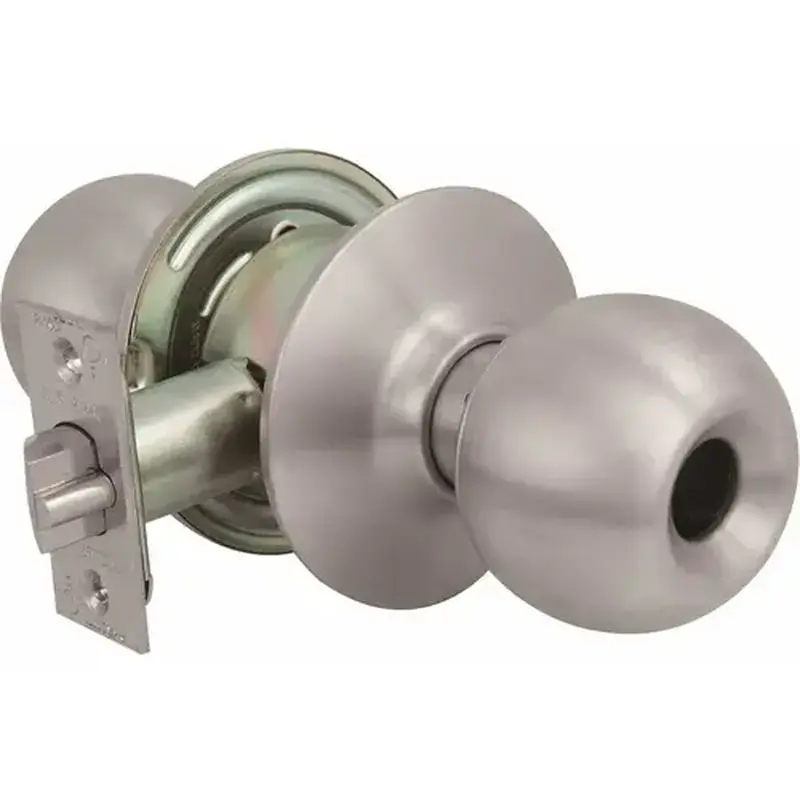US Lock USX2010AB32DLC 2010 GR2 Entrance Ball Door Knob US32D Less Cylinder 2-3/8 in. Backset Brushed Stainless