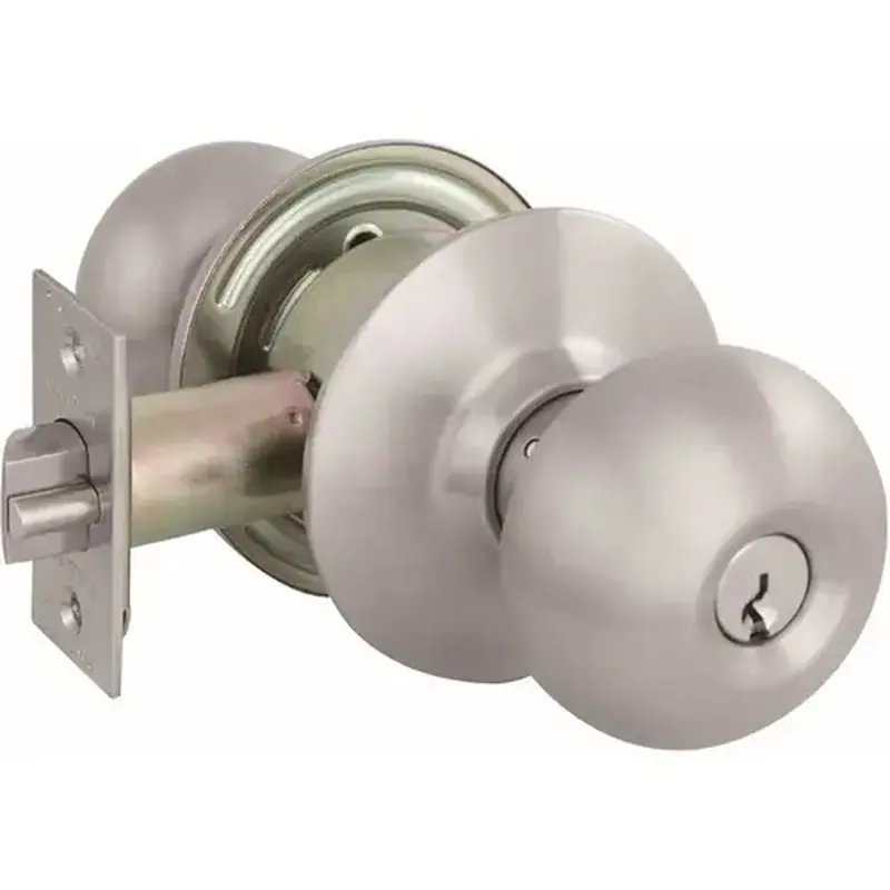 US Lock USX2010D1P32D 2010 GR2 Storeroom Plymouth Knob US32D SC1 2-3/8 in. Backset Brushed Stainless