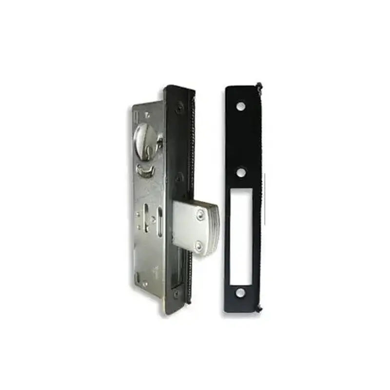 International Door Closers FP-1853-BK International Radius Weatherstripped Long Throw Deadlock Face Plate Anodized Black