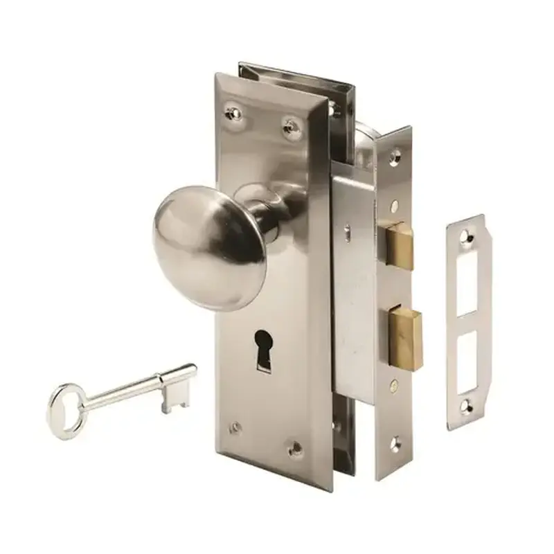 Prime-Line E 2330 Keyed Mortise Lock Set Defender Security Satin Nickel Satin Nickel