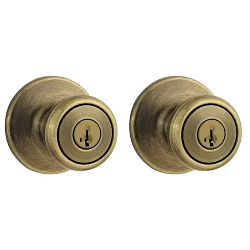 Kwikset 92430-023 Entry Knobs Tylo Antique Brass 1-3/4" Antique Brass