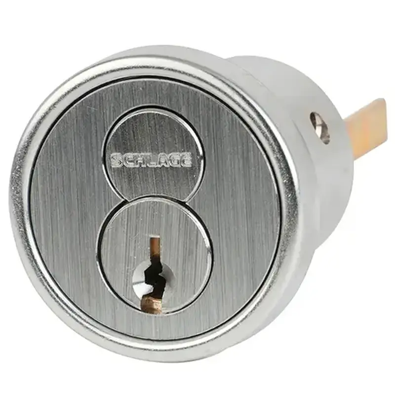 Schlage 20-057 C 626 (4PK) 4 Pack, FSIC Rim Cylinder, 6-pin, C Keyway, 1 Bitted, Convertible Tailpiece Cam, 2 Keys, Satin Chrome Finish, Non-handed Satin Chrome