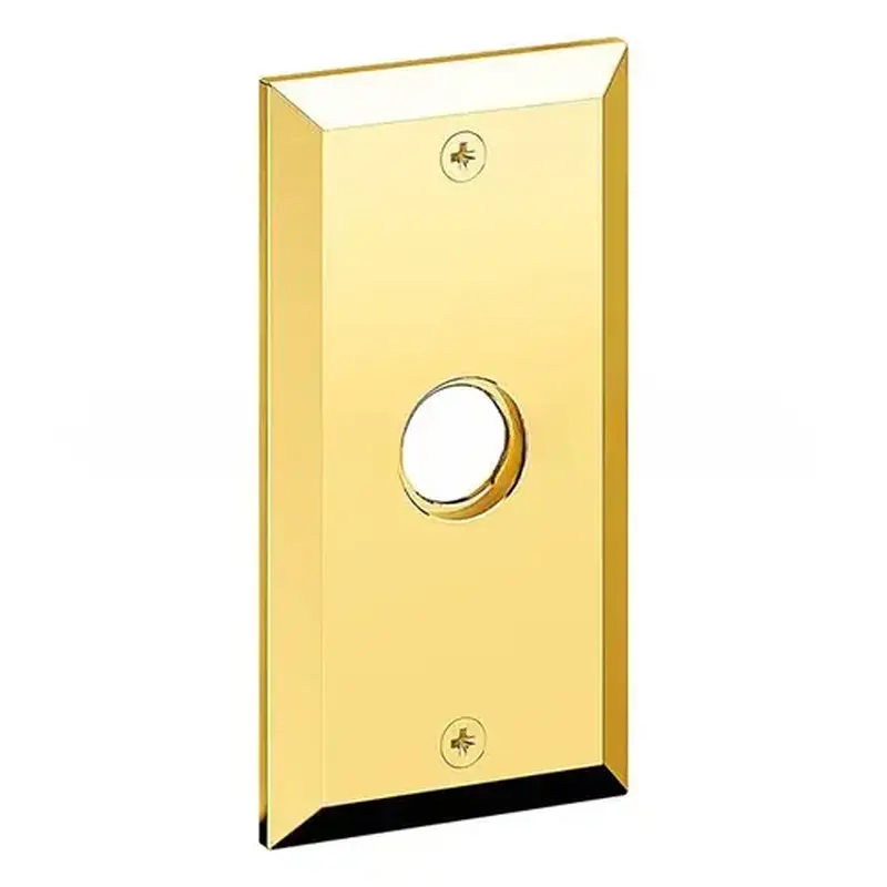 Baldwin R056031IPS 5" Bevel Rectangle Single Passage Rose Unlacquered Brass Finish
