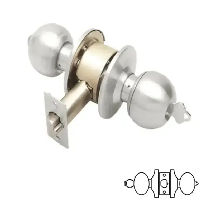 Cal Royal 7500-32D-CALROYAL Entrance Knob Lock Cylindrical Satin Stainless Steel