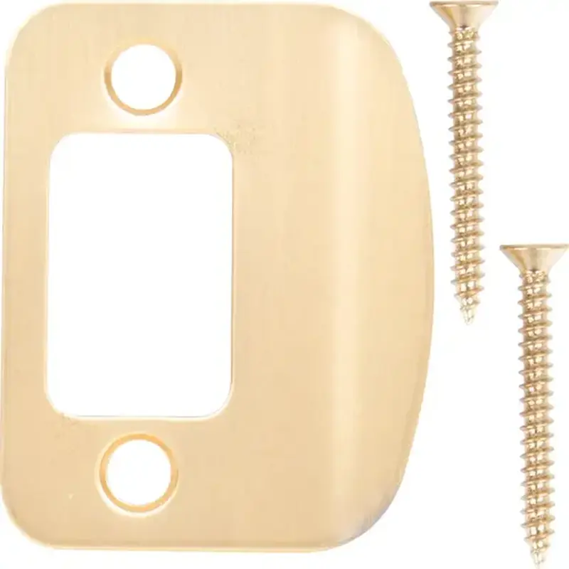 Stone Harbor Hardware 9503-4 2-1/4" Full Lip Round Corner Deadbolt Strike - Satin Brass