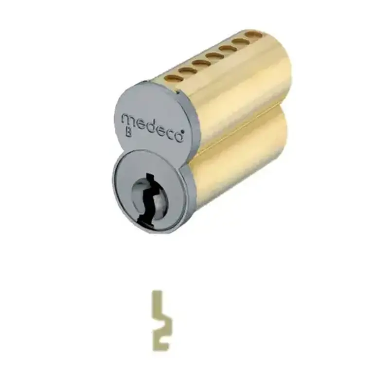 Medeco Security Locks 337B010-26-A1DS 7 Pin Uncombinated Small Format Interchangeable Core with 1D Keyway and Clip Retainer Satin Chrome Finish