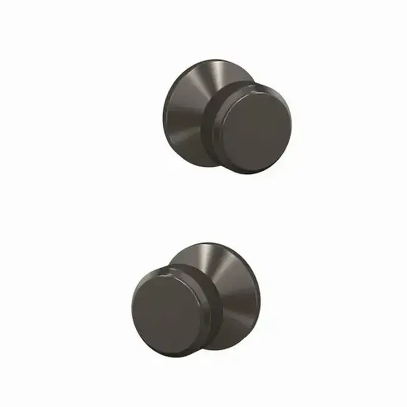 Schlage Custom FC21BWE530KIN Bowery Knob with Kinsler Rose Passage and Privacy Lock with 16600 Latch and 10027 Strike Black Stainless Finish