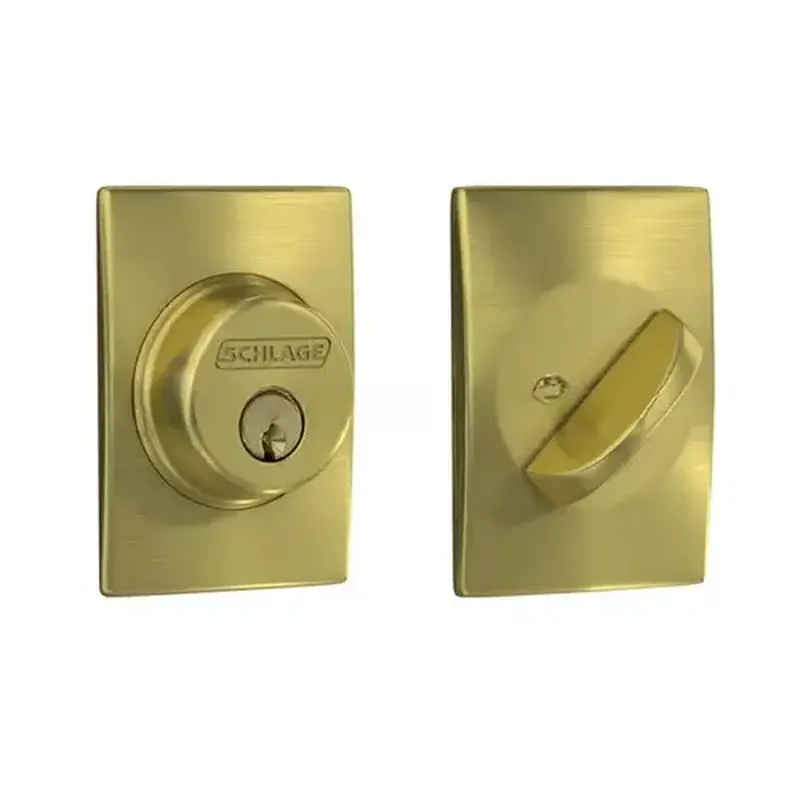 Schlage Residential B60CEN608 Century Single Cylinder Deadbolt C Keyway with 12287 Latch and 10116 Strike Satin Brass Finish