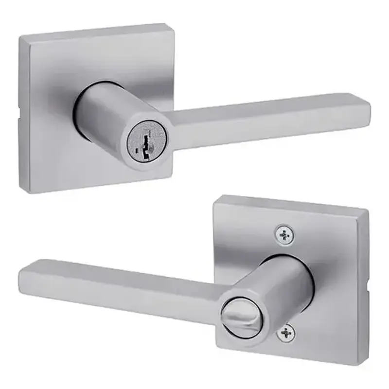 Kwikset 740HFL-SQT-26D-SMT-6AL-RCS Halifax Keyed Entry Lever Satin Chrome