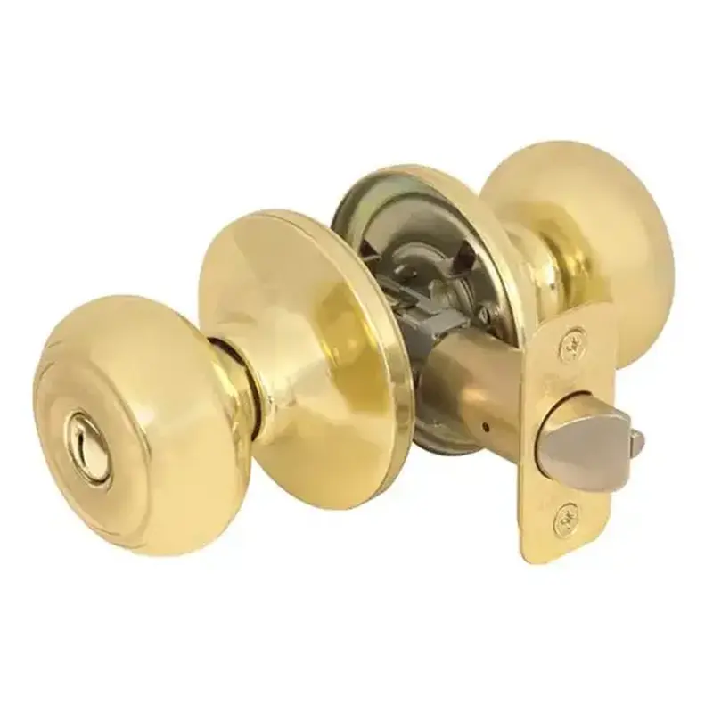 Master Lock RU0303BOX Rusk Knob Privacy Lockset Bright Polished Brass