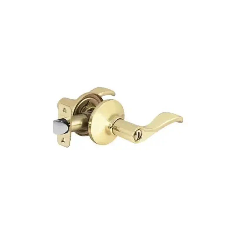 Master Lock WL0303BOX Wave Lever Privacy Lockset Bright Polished Brass