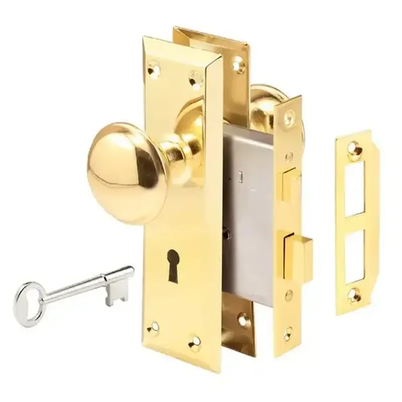 Prime-Line E 2293 Mortise Lockset Security Bright Brass Grade 1 1-3/4" Bright Brass
