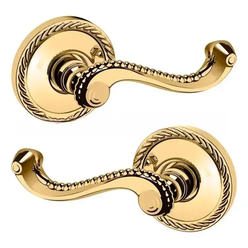 Baldwin 5104-003-FD Preconfigured 5104 Lever with 5004 Rose Full Dummy Lock Lifetime Brass Finish