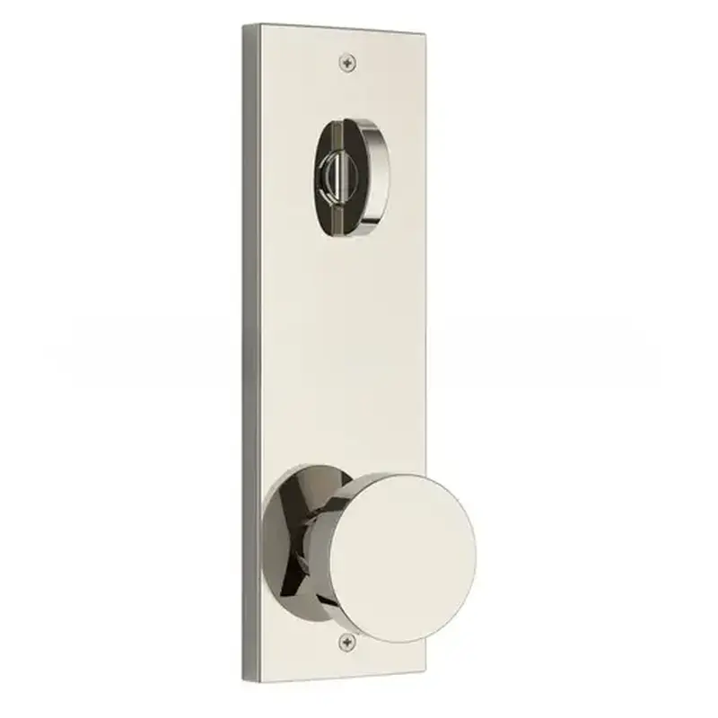 Baldwin Reserve EEMIAXCONCQE055S Emergency Egress Miami Handleset with Contemporary Knob and Contemporary Square Escutcheon with 6AL Latch, Dual Strike, and SmartKey Lifetime Bright Nickel PVD Finish