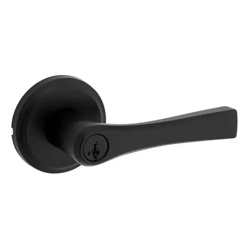 Kwikset 740KAL-514S Katella Lever Entry Door Lock SmartKey with 6AL Latch and RCS Strike Iron Black Finish